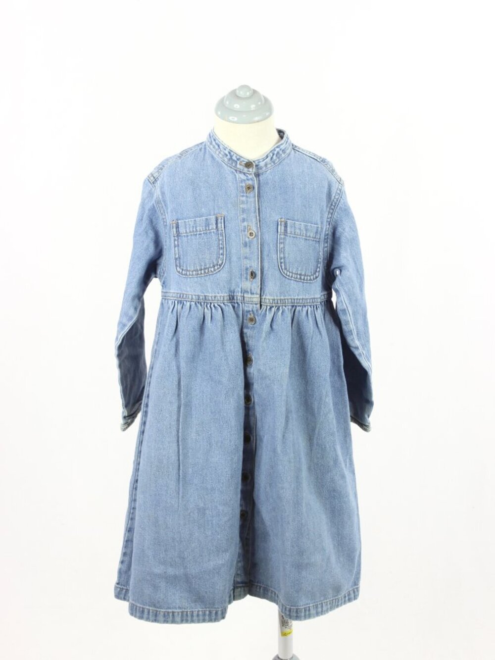 Vintage Girls' MINI POP REITMAN'S Blue Cotton Denim Midi Shirt Dress, Size 6